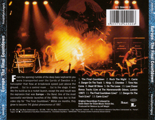 Europe  The Final Countdown : Back